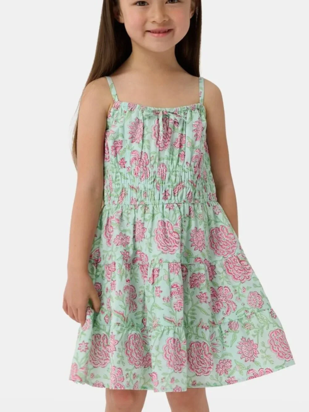 Kids Camellia Block Karla Dress | Roller Rabbit